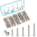 120 Pcs Cabinet Pulls Knobs Screws, M4x16/18/20/25/30mm | M4 Machine Screws Pan Washer Head Metal Phillips Screws Kit for Cabinet Drawer Cupboard Closet Handles Install - size: M4×16/18/20/25/30mm