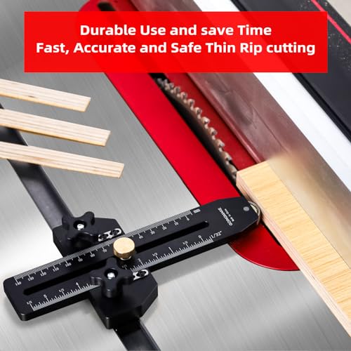 GOINGMAKE Thin Rip Jig Table Saw Jig Guide for Making Repetitive Narrow Thin Strip Cuts Woodworking Tools Fast Thin Ripping Guide for Table Saw Band Saw Router Table Fits for 3/8" x 3/4" T Slot