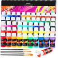 Caliart 52 Colors Acrylic Paint Set with Painting Brushes - color: Regular, size: 2 Fl Oz (Pack of 52)