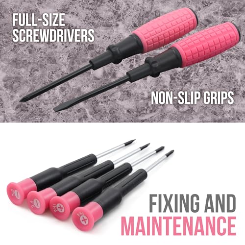 Hi-Spec 11pc Pink Womans Compact Crafts & Home DIY Repair Hand Tool Kit Set with Pliers, Cutters and Precision Screwdrivers for Ladies - size: 11pc