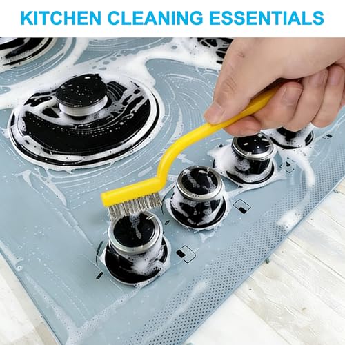 14Pcs Crevice Cleaning Brush Set, Hard Bristle Scrub Brushes Tools, V Shape Grout Cleaner Brush, Multi-Purpose Cleaning Tool for Cleaning Kitchens, Bathrooms, Tile, Sinks, Cups, Straws, and Windows