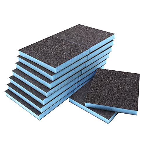 16Pcs 60 Grit Sanding Sponge, Jamiikury Coarse Sanding Blocks Washable and Reusable, Wet Dry Sandpaper Sponge for Wood Metal FurniturePaint and Drywall - size: 60 Grits