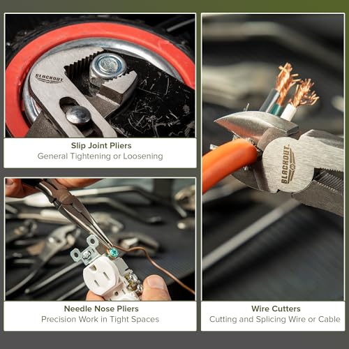 Blackout XP 10 Piece Pliers Set Tools with Zippered Carry Bag