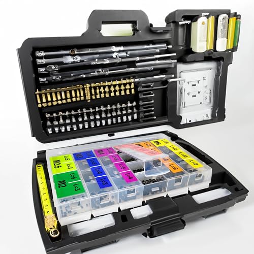 EEEEE 707Pcs Internal Hex Drive Cup-Point Assorted Set Screw Assortment Kit 24 Sizes Metric M2/M2.5/3/4/5/6/8 Stainless Steel Assorted Screw grub Screw 12.9 Class Alloy Steel Black Assortment