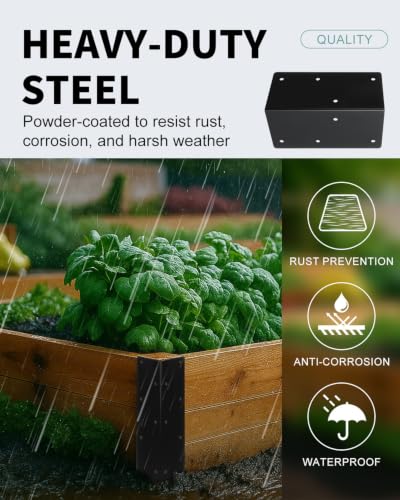 8 Pcs 6" x 3" x 3" Raised Garden Bed Corner Brackets for Wood Planter Box - size: 8Pcs-6" x 3" x 3"