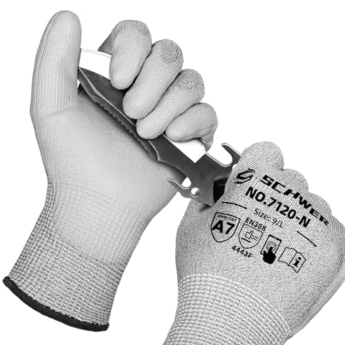 Schwer 3 Pairs A6/A7 (Send Randomly) Cut Resistant Work Gloves, CR7120, L - size: Large