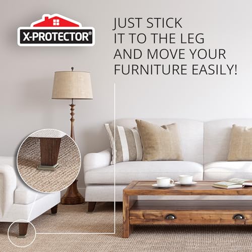 X-PROTECTOR Chair Sliders – 24 PCS 2" Furniture Sliders for Carpet