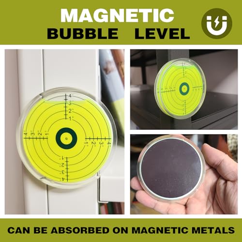 3.15-Inch Magnetic Bullseye Bubble Level for RVs and Machinery