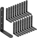 20 PCS Black Corner Bracket Heavy Duty Shelf Brackets 5 x 3 Inch L Corner Brace Joint Angle Bracket for Shelves, Furniture Cabinet Bookshelf with Screws - size: 5X3-20PCS
