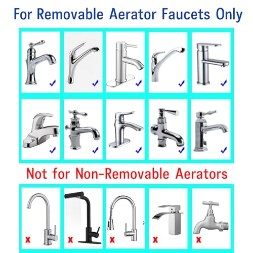 7 Pieces Male Thread Faucet Adapter Kit, Sink Faucet Aerator Adapte - color: Silver, size: MMulti-M22