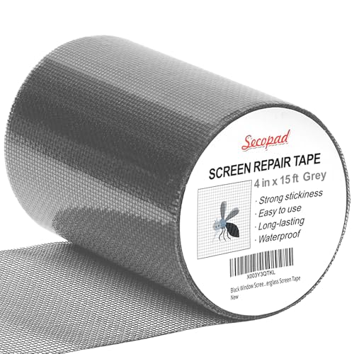 Secopad 4" x 180" (15FT) Screen Repair Tape, Screen Repair Kit, Grey - color: Grey, size: 4IN X 15FT
