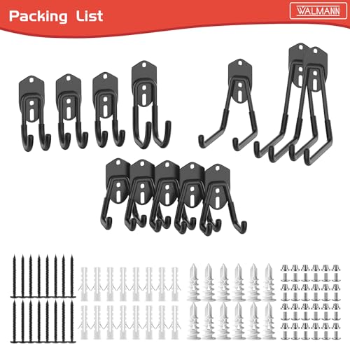 WALMANN Garage Storage Hooks, Wall Mount Utility Hooks for Tools, Black - style: Black Hook