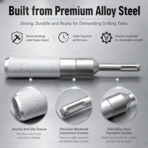 Upgraded SDS Plus to SDS Max Hammer Drill Adapter - size: 8-1/4”