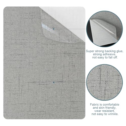 WILDREEDS 2 Pcs 8 x11 Inch Linen Repair Patches, Self-Adhesive Fabric Patch for Sofas, Couch, Furniture,Tote Bags, Car Seats (2.0 Grey) - color: 2.0 Grey