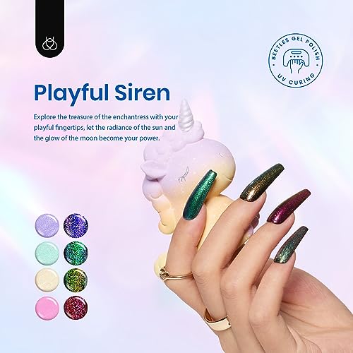 Beetles Glitter Gel Nail Polish Set 6 Colors Sparkle Gel Polish Kit - color: A - Mixed Finishes | Nebula Halo
