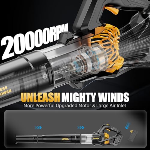 600 CFM Cordless Leaf Blower Compatible with DEWALT 20V MAX Battery - color: Yellow