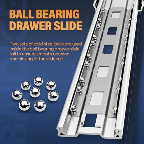 1 Pair Heavy Duty Locking Drawer Slides with Lock 12 14 16 18 20 22 24 26 28 30 32 34 36 38 40 Inch 150 lb Load Capacity Side Mount Full Extension Ball Bearing Rail Runner（with Lock,12 inch） - color: With Lock, size: 12 Inch