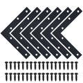 SAYAYO Flat L Bracket, 150x150mm / 6" x 6" Stainless Steel L Mending Plate - color: Black, size: 150x150mm-6pcs, style: L Shape