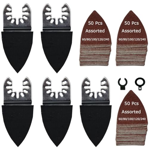 XXGO 155 Pcs Finger Multi Tool Sanding Pads Accessories Kits XG155F - size: 2 Inch Finger Sanding Kit - 155 Pcs