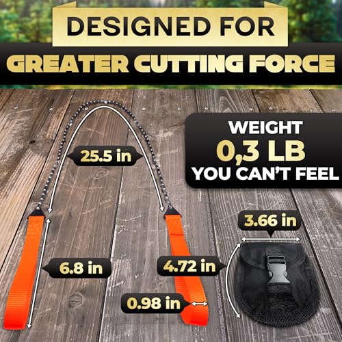 High Limb Rope Saw for Trees, 25.5" Cable Saw with 11 Teeth
