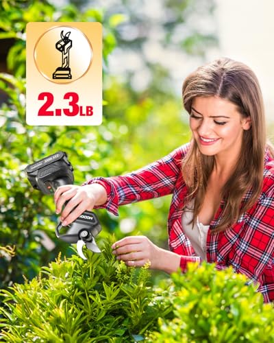 Upgraded Electric Pruning Shears, 1.6" Cutting Diameter Cordless Pruner with LCD Display, Brushless Motor, 2×2.0Ah Rechargeable Batteries & Extra Blade for Garden Trees and Branches - style: LCD-1.6" grey