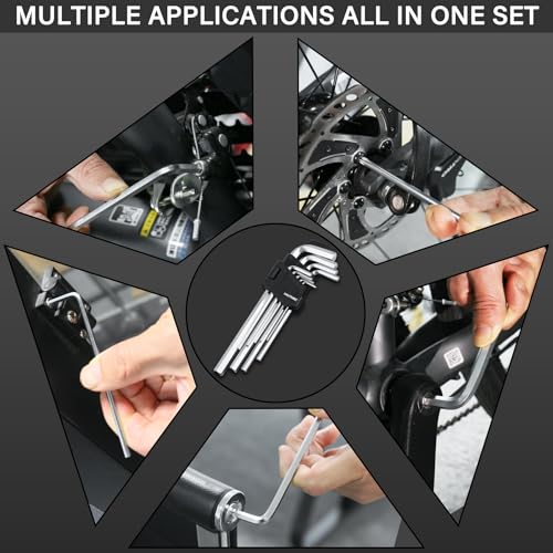 HAUTMEC Metric Allen Wrenches Sets, 9PCS L Shape Hex Key Set, CR-V Steel Allen Key Set, 1.5-10mm, Precise and Chamfered Tips, HT0221-SS - style: 9PCS(Metric Hex Keys)