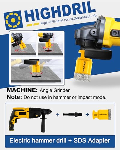 HIGHDRIL 11Pcs Diamond Hole Saw Kit for Tile Porcelain Ceramic Granite - size: Kit 4 Thread