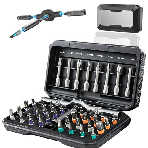 42-in-1 Magnetic Screwdriver Set, DIY Ratchet Screwdriver Set with Detachable Handle, Portable Compact Repair Tool Kit for Furniture Laptop Electronicsv Bicycle - style: 42 in 1