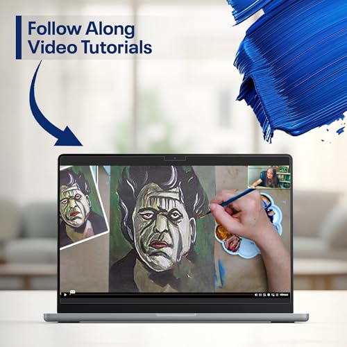 Painting4Real DIY Painting Class Kit for Adults with Video Tutorials: Learn to Paint Frankenstein – How to Paint with Acrylics – Painting & Art Supplies – 9 Piece Acrylic Paint Set - color: Monster Frankestein