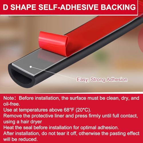 Pangda 35ft Foam Rubber D Shape Seal Strip 0.75" W x 0.38" H Self Adhesive EPDM Rubber Weather Stripping RV Slide Out Seal Heavy Duty Automotive Weather Stripping for Car Truck RV Boat Home - size: 35ft, style: 0.75" W X 0.38" H