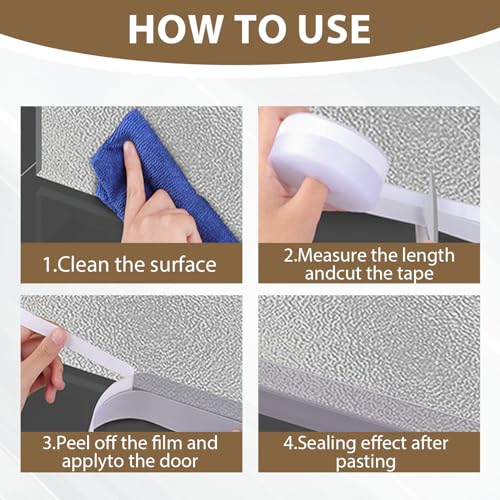 FOURGUN Silicone Weather Stripping Seal Door Tape 45 MM * 33FT Insulates Soundproofs Perfect for Door Frames Windows Bathroom Shower Glass Gaps Blocks Cold Air Rain - size: 1.77 x 396 in