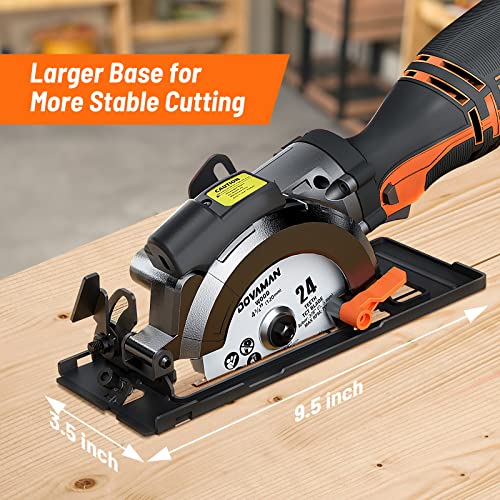 DOVAMAN Circular Saw w/Bag, 5.8A 4-1/2" mini Saw w/Laser & Auxiliary Handle - color: A-orange