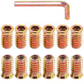 Glarks 50Pcs 5/16"-18 x 25mm Threaded Inserts Nuts Zinc Plated Carbon Steel Hex Socket Drive Furniture Flanged Screw-in Nut with M8 Hex Wrench for Wood Furniture (5/16''-18 x 25mm) - size: 5/16"-18 x 25mm