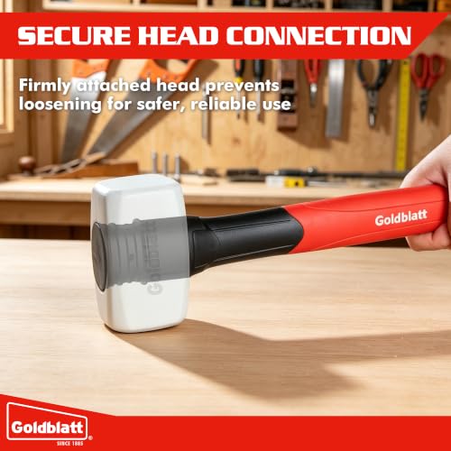 Goldblatt 2-Piece Hammer Set, 16oz Rubber Mallet & 12oz Double-Face Hammer - size: 16 oz & 12 oz
