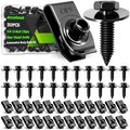 mxuteuk 50PCS 1/4 U-Nut Clips & Hex Head Automotive Body Fender Bolts Kit,for Most Cars Fender,Engine Undertray Cover, Engine Cover & Bumper Fender Liner - color: Black-1/4Inch