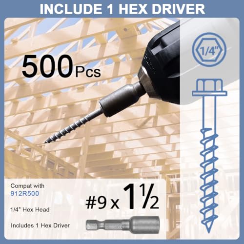 Connector Screws #9 x 1-1/2" Heavy-Duty Joist Hanger Screws (500-QTY)