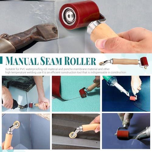 Seam Roller, Silicone Seam Roller Roofing, Smoothing Roofing Tools, Seam Roller for Quilting, Sewing, Wallpaper, Roller Tool for PVC/TPO/EPDM Single Ply Roofing Tape (Red) - color: Red