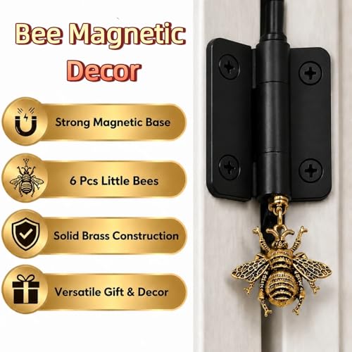 6 Set Brass Hinge Head Home Decoration Bee- Magnetic Door Hinge Toppers Animal Lover Gift for Home Decor