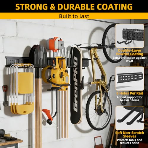 GRENPRO 66 Inch Garage Tool Organizer with 10 Assorted Hooks, Holds 720 LBS - size: 66 inch