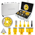 HIGHDRIL 11Pcs Diamond Hole Saw Kit for Tile Porcelain Ceramic Granite - size: Kit 4 Thread