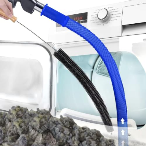 2Pcs Dryer Vent Cleaner Kit, Lint Brush & Universal Vacuum Hose Deep Blue | Upgraded Flexible Hose Design for Smooth Airflow Without Whistling Noise - color: Deep Blue