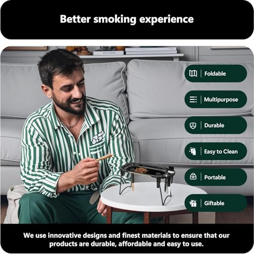 roygra Foldable Rolling Tray Set, Complete Smoking Accessories, Cone Loader - color: Purple