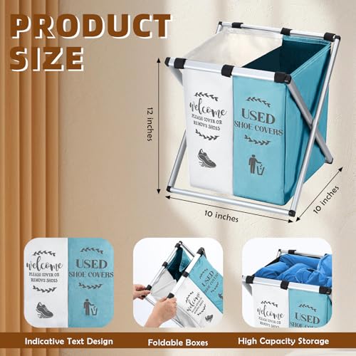 Wonderjune Foldable Disposable Shoe Cover Box Dispenser, Beige, Light Blue - color: Beige, Light Blue