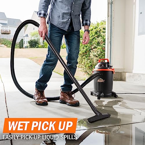 Armor All VO405P 0901 4 Gallon Wet/Dry Vac 2.0 Peak HP Shop Vacuum with Nozzles & Brush,Black/Orange - style: 4 Gal Vac