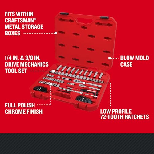 CRAFTSMAN Mechanics Tool Set, 83 Piece Hand Tool and Socket Set SAE/Metric (CMMT12121) - style: NEW 83 Piece Set