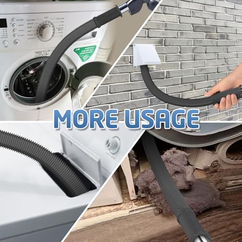 PetOde 2Pcs Dryer Vent Cleaner Kit Universal Vacuum Hose Attachment & Brush - color: Black