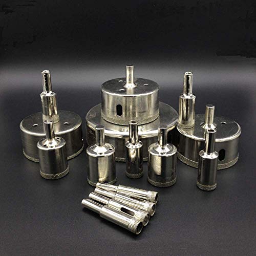 3 otters 15-Piece Diamond Hole Saw Kit for Plant Pots, DIY Gardening & Crafts - Easily Drill Drainage Holes in Ceramic, Terracotta, Glass & Tile, for Gardeners & Hobbyists, (6mm-50mm / 1/4"-2")