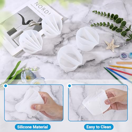 Gartful 4PCS Silicone Split Cups for Paint Pouring, 7oz/200ml Multi-Channel Resin Mixing Cups for Epoxy Resin, Acrylic Pouring, Fluid Art Crafts - size: 2/3/4/5 Channels