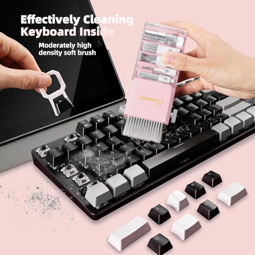 Keyboard Cleaning Kit, All-in-One Laptop & Computer Screen Cleaner, Pink - color: Light Pink