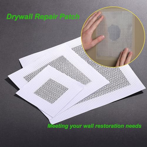 10 Pcs 2/4/6 Inch Wall Patch Repair,Drywall Patch Self-Adhesive Mesh Drywall Patch and Fiberglass Repair Kit,Aluminum Heavy Duty Dry Wall Mesh Hole Repair Patch for Drywall Plasterboard - size: 2in*6+4in*2+6in*2